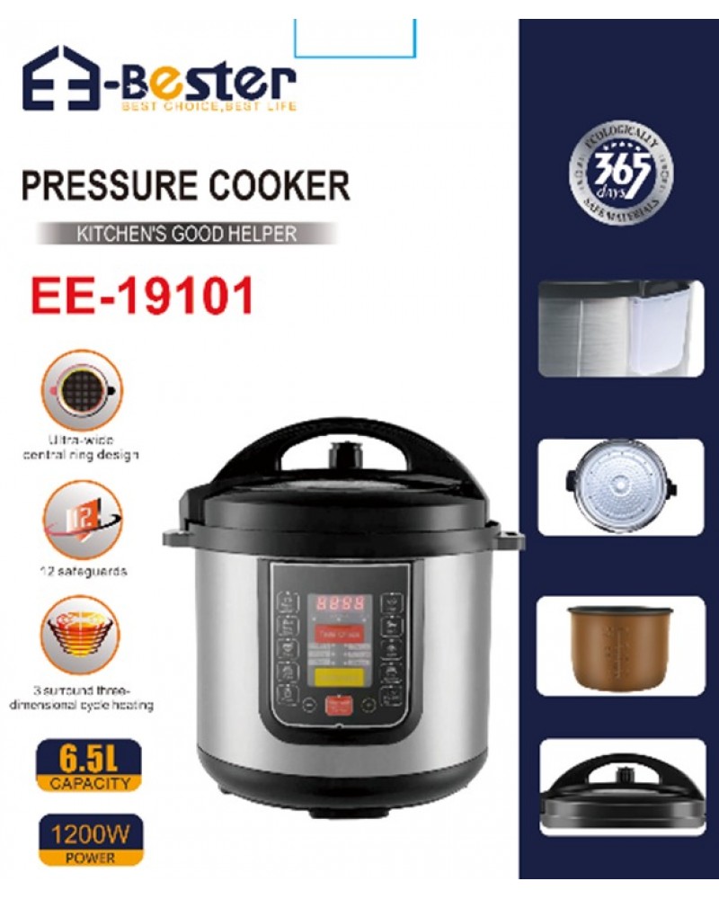 طنجرة ضغط كهربائية رقمية E-Bester EE-19101 سعة 6.5 لتر وقوة 1200 واط