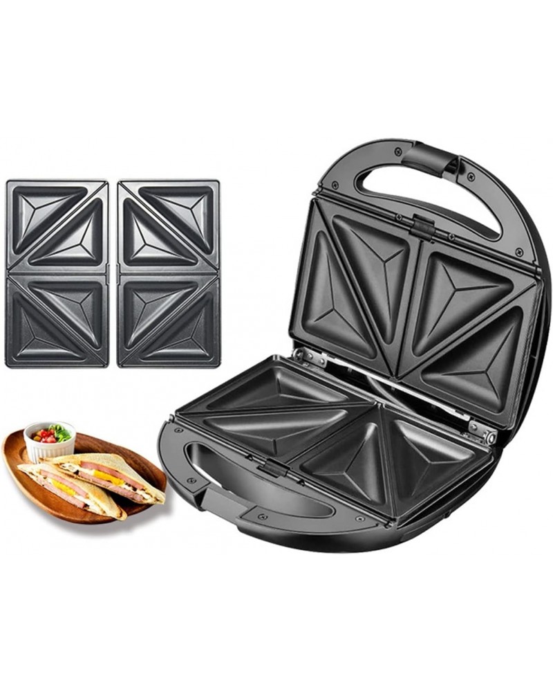 صانع ساندويتشات و وافل و دونات و كب كيك وشواء 5 في 1 من E-Bester بقوة 750 واط - سهل التنظيف ومزود بتسخين مزدوج