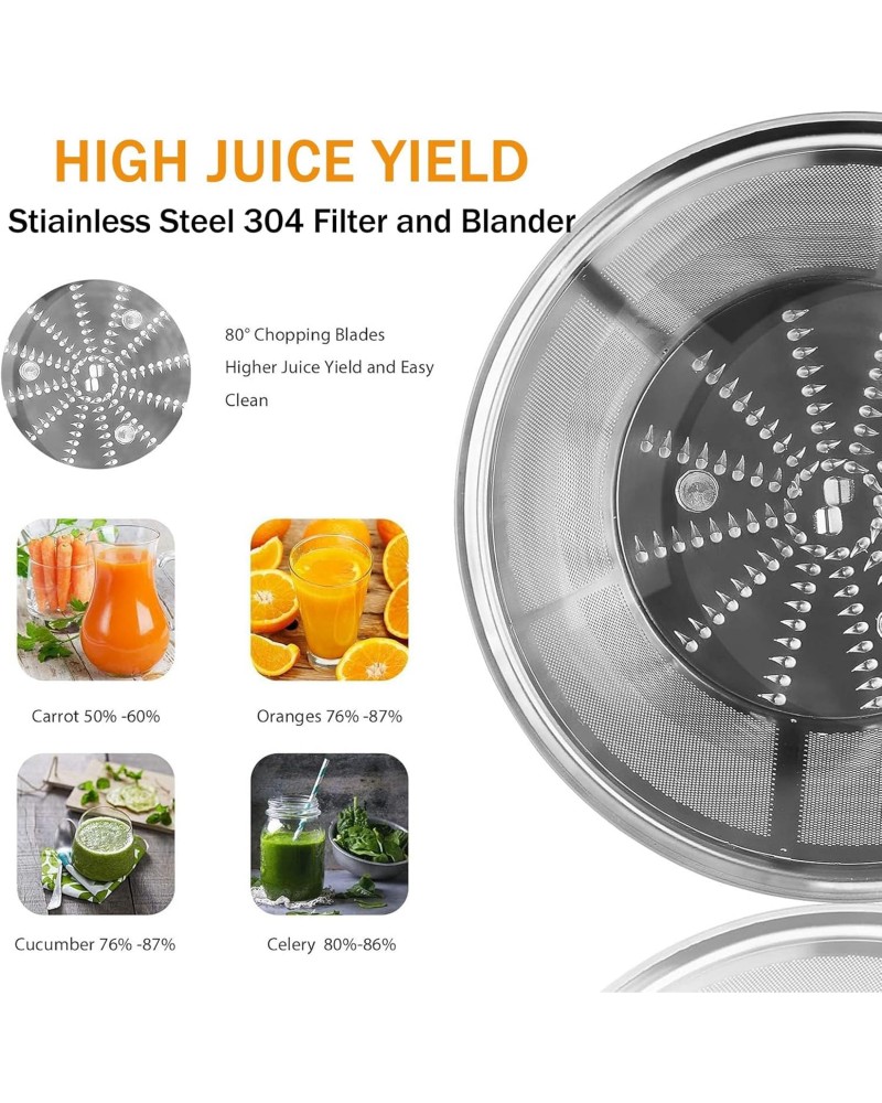 عصارة كهربائية E-Bester EE-3404 - قوة 500 واط، فلتر ستانلس ستيل، سهلة التنظيف وضوضاء منخفضة