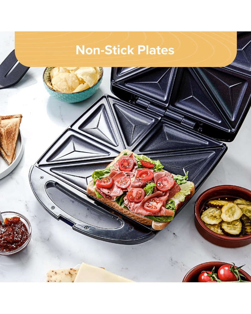 صانع ساندويتشات E-Bester بقوة 1200 واط - 4 قطع، تسخين مزدوج، طلاء غير لاصق (EE-12201) صانع ساندويتشات E-Bester بقوة 1200 واط - 4 قطع، تسخين مزدوج، طلاء غير لاصق (EE-12201)