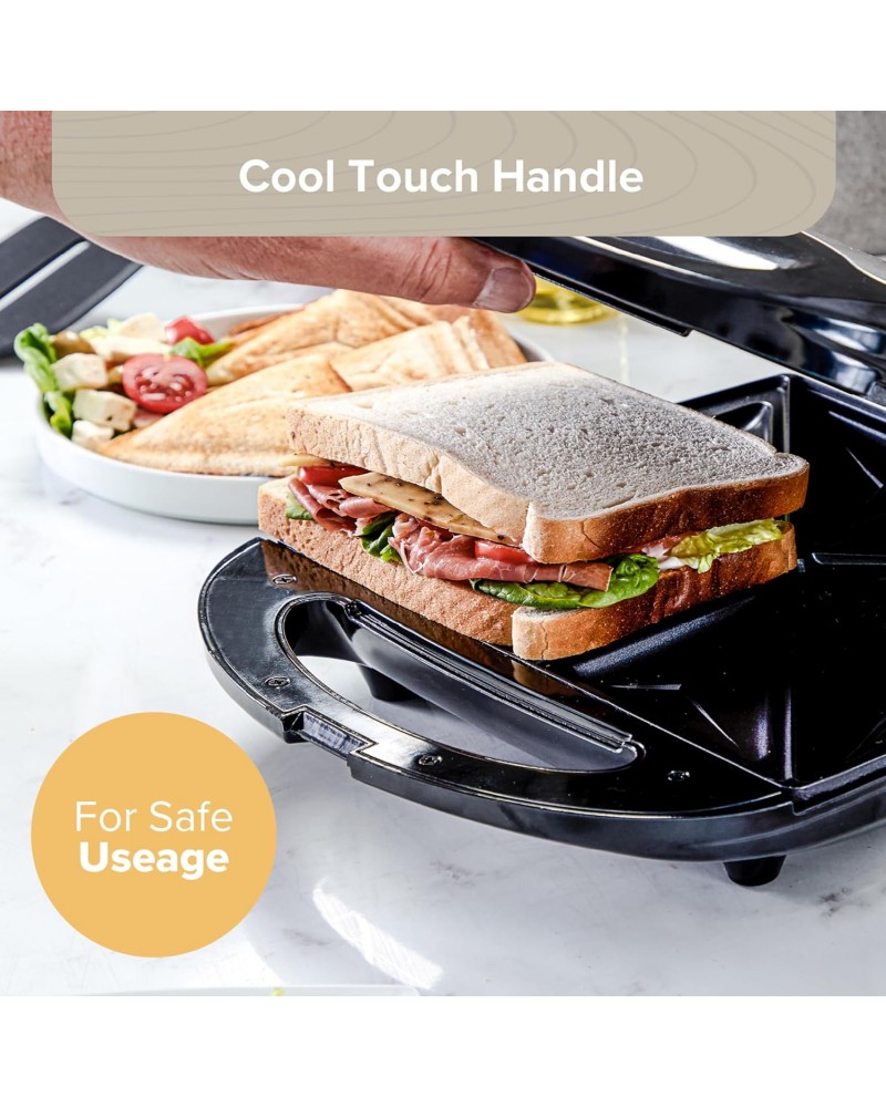 صانع ساندويتشات E-Bester بقوة 1200 واط - 4 قطع، تسخين مزدوج، طلاء غير لاصق (EE-12201) صانع ساندويتشات E-Bester بقوة 1200 واط - 4 قطع، تسخين مزدوج، طلاء غير لاصق (EE-12201)