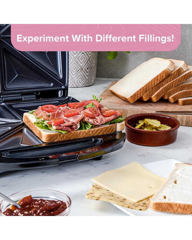 صانع ساندويتشات E-Bester بقوة 1200 واط - 4 قطع، تسخين مزدوج، طلاء غير لاصق (EE-12201) صانع ساندويتشات E-Bester بقوة 1200 واط - 4 قطع، تسخين مزدوج، طلاء غير لاصق (EE-12201)