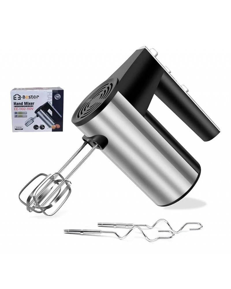 خلاط يدوي E-Bester (EE-1102) - بقوة 200 واط و5 سرعات قابلة للتعديل - 110 فولت خلاط يدوي E-Bester (EE-1102) - بقوة 200 واط و5 سرعات قابلة للتعديل - 110 فولت