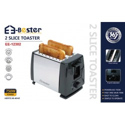 محمصة خبز (توستر) E-Bester لشريحتين - قوة 750 واط، 6 مستويات تحكم، خاصية الإخراج التلقائي