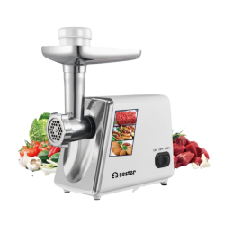 مفرمة لحم كهربائية E-Bester - قوة 2500 واط، شفرات ستانلس ستيل، وضع عكسي