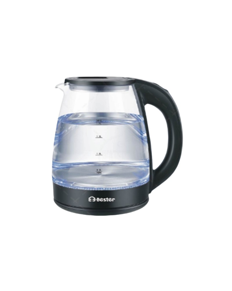 غلاية كهربائية زجاجية E-Bester EE-2301 بقوة 1500 واط وسعة 1.8 لتر مع حماية من الغليان الجاف