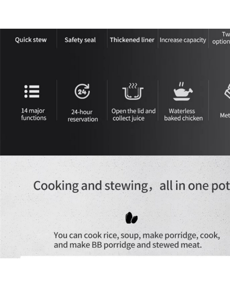 طنجرة ضغط كهربائية رقمية E-Bester EE-19101 سعة 6.5 لتر وقوة 1200 واط