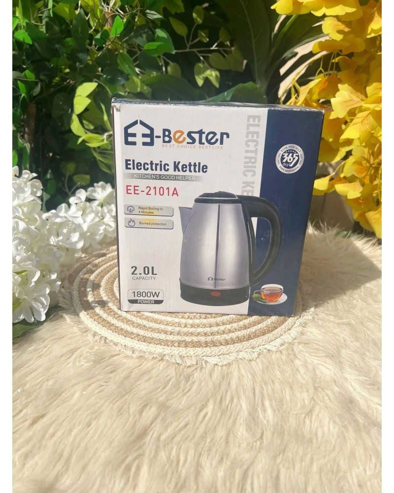 غلاية كهربائية ستانلس ستيل EE-Bester EE-2101 سعة 2.0 لتر - 1800 واط وغليان سريع غلاية كهربائية ستانلس ستيل EE-Bester EE-2101 سعة 2.0 لتر - 1800 واط وغليان سريع