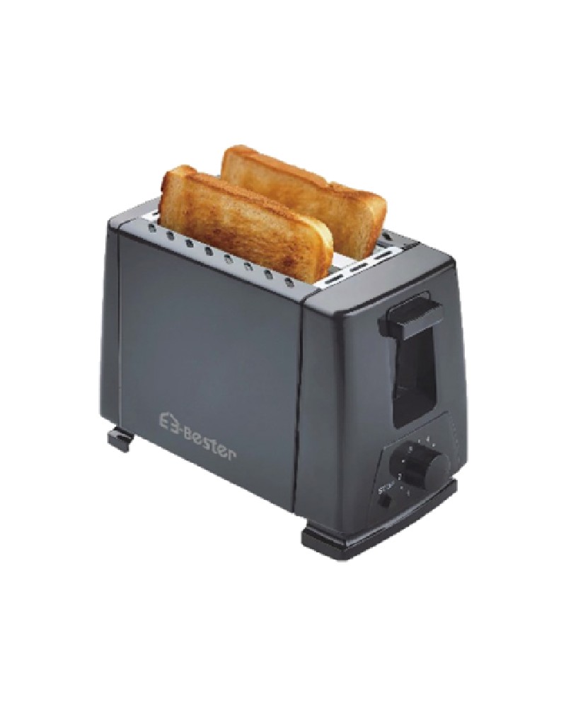 محمصة خبز توستر Bester أسود لشريحتين - قوة 750 واط، 6 مستويات تحكم، إخراج تلقائي (EE-12301) محمصة خبز توستر Bester أسود لشريحتين - قوة 750 واط، 6 مستويات تحكم، إخراج تلقائي (EE-12301)