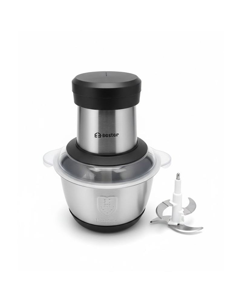 مفرمة لحم ومحضرة طعام E-Bester سعة 2.0 لتر - 600 واط، 4 شفرات ستانلس ستيل EE-11201 مفرمة لحم ومحضرة طعام E-Bester سعة 2.0 لتر - 600 واط، 4 شفرات ستانلس ستيل EE-11201