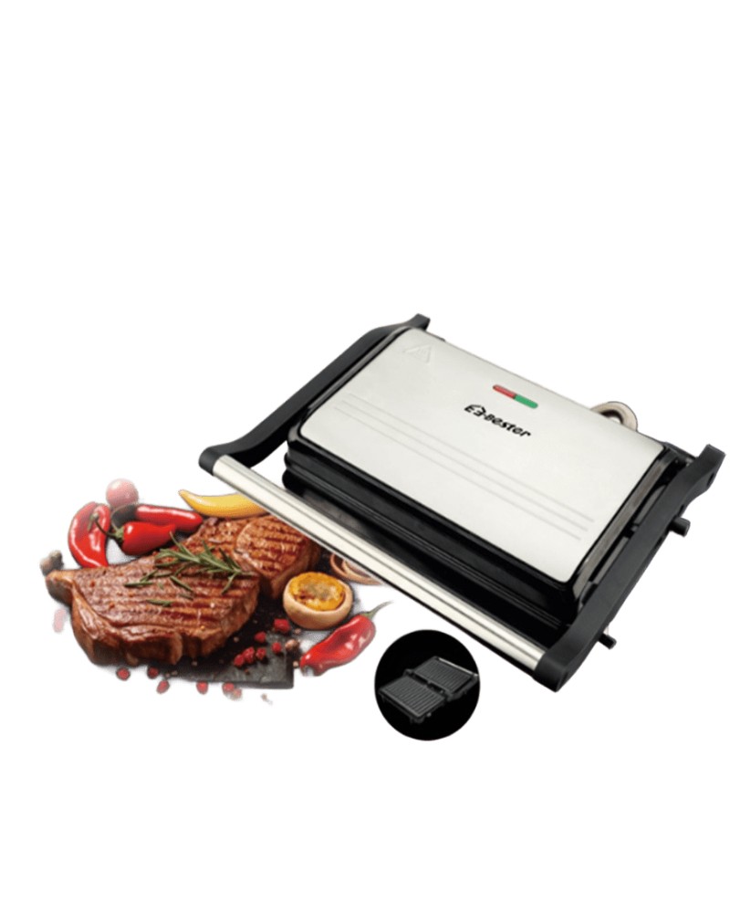 سخان سندويشات وشواية E-Bester EE-12101 | قوة 1000 واط | فتح كامل 180° | ألواح غير لاصقة. سخان سندويشات وشواية E-Bester EE-12101 | قوة 1000 واط | فتح كامل 180° | ألواح غير لاصقة.