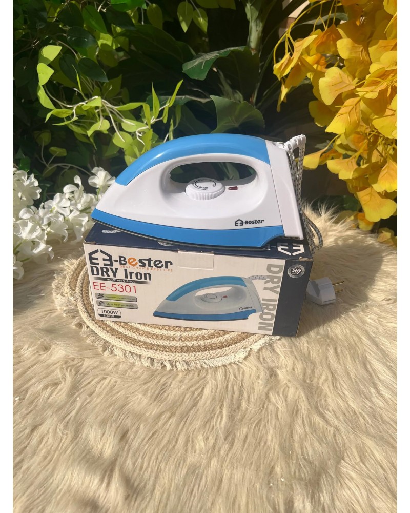 مكواة كي جاف كلاسيكية Bester EE-5301 بقوة 1000 واط - حماية من الحرارة الزائدة مكواة كي جاف كلاسيكية Bester EE-5301 بقوة 1000 واط - حماية من الحرارة الزائدة