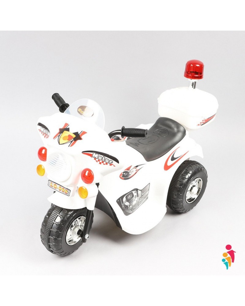 دراجة شرطة هارلي كهربائية صغيرة للركوب أبيض