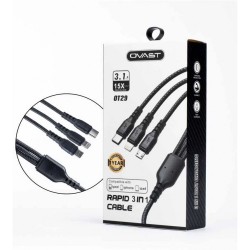 كابل USB أصلي 3 في 1 ( Type C ميكرو _ ايفون ) OT-29 OVAST كابل USB أصلي 3 في 1 ( Type C ميكرو _ ايفون ) OT-29 OVAST