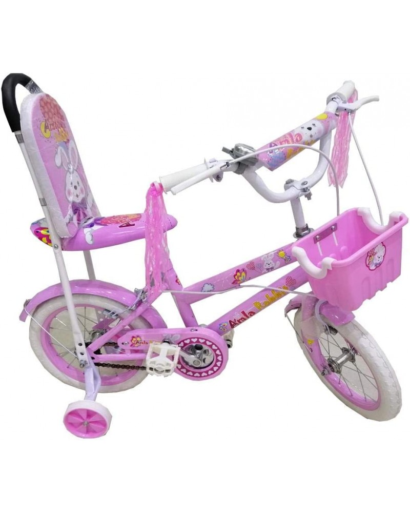 دراجة بمقعد مبطن وارتفاع قابل للتعديل مع عجلة توازن ومسند ظهر مخصصة للأطفال