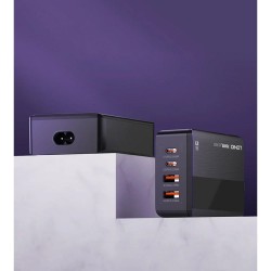 شاحن جداري يدعم الشحن السريع بقوة 65 واط مع منفذين USB ومنفذين LDNIO A4808Q Type C شاحن جداري يدعم الشحن السريع بقوة 65 واط مع منفذين USB ومنفذين LDNIO A4808Q Type C