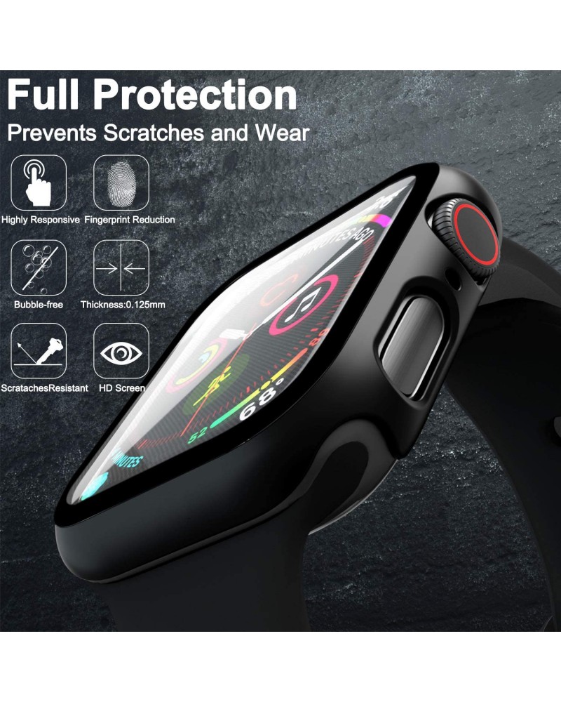 Compatible with Apple Watch Case Series 4 Series 5 Series 6 Series SE with Screen Protector 44mm, Beautyshow Overall Protective Cover Case for iWatch Series 4/5/6/SE, 44mm